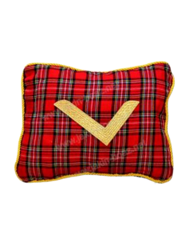 Housse de Coussin de Cérémonie Brodé Equerre Or RSE (Rite Standard d'Ecosse)