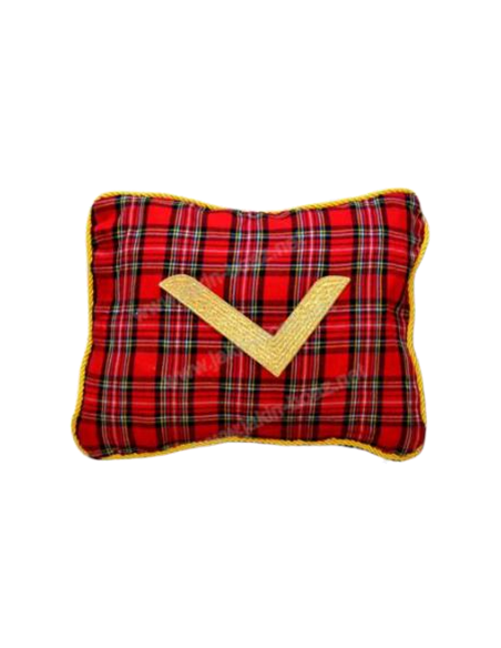 Housse de Coussin de Cérémonie Brodé Equerre Or RSE (Rite Standard d'Ecosse)