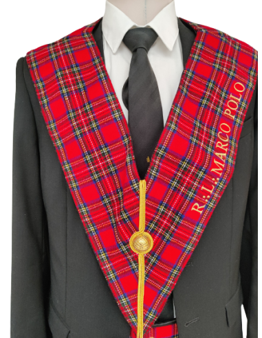 Sautoir / Collier d'Officier RSE (Rite Standard d'Ecosse) Brodé au nom de la Loge