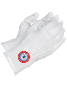 Gants Blancs Brodés par Rite (REAA-RF-RY-RMM-RER-RE-GCRF) 2