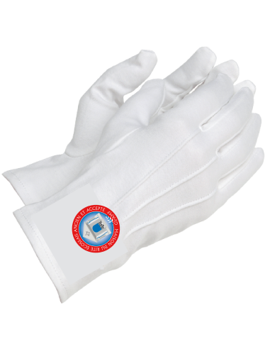 Gants Blancs Brodés par Rite (REAA-RF-RY-RMM-RER-RE-GCRF)