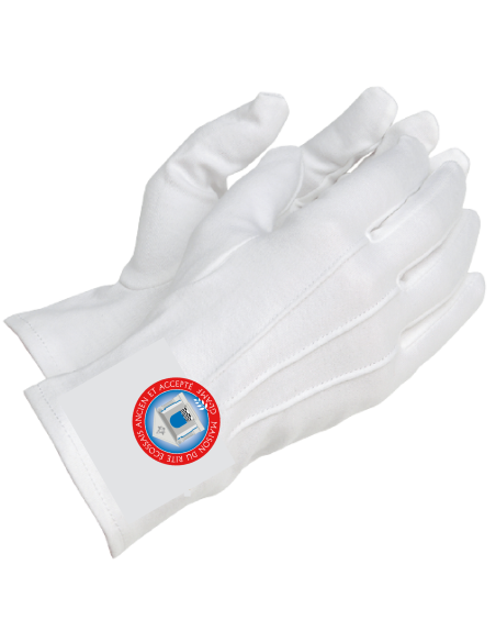 Gants Blancs Brodés par Rite (REAA-RF-RY-RMM-RER-RE-GCRF)