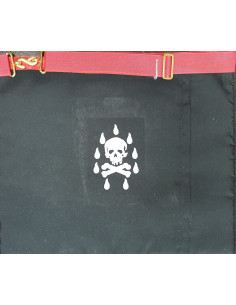 Tablier Maitre REAA Dos Deuil Cuir (Rite Ecossais Ancien et Accepté) 2