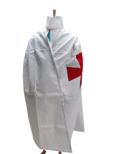 Manteau Blanc Chevalier du Temple avec Croix Rouge