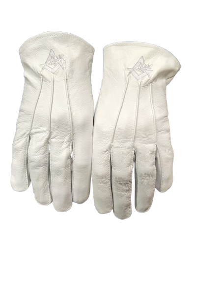 Gants Blancs Broderie Alliance (Coton ou Cuir)