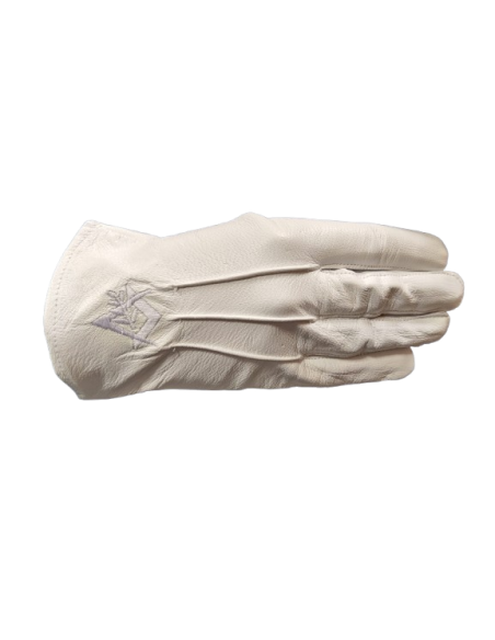 Gants Blancs Broderie Alliance (Coton ou Cuir)