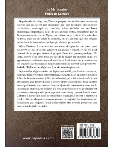 Le MS. REGIUS Philippe Langlet  (vendu par Eosphoros)