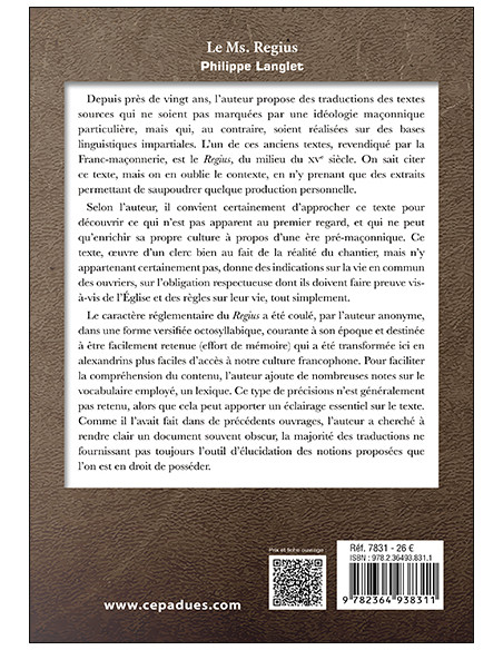 Le MS. REGIUS Philippe Langlet  (vendu par Eosphoros)