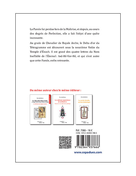 Le Chevalier de Royale-Arche. La Légende d'Énoch. Percy John HARVEY  (vendu par Eosphoros)