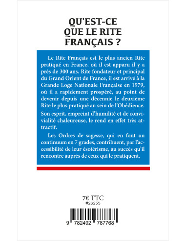 Qu'est-ce que le Rite Français ? Collection Enjeux Initiatiques N° 54 (vendu par Eosphoros)