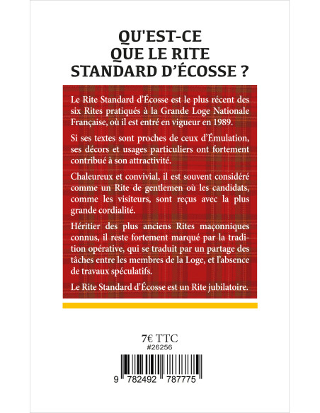 Qu'est-ce que le Rite Standard d'Écosse ? Collection Enjeux Initiatiques N° 55 (vendu par Eosphoros)