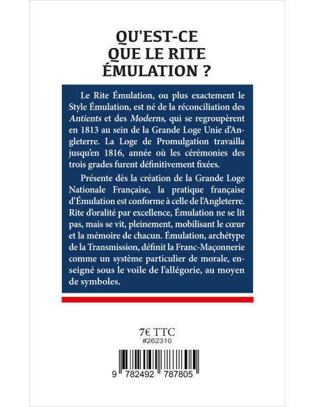 Qu'est-ce que le Rite Émulation ? Collection Enjeux Initiatiques N° 58 (vendu par Eosphoros)