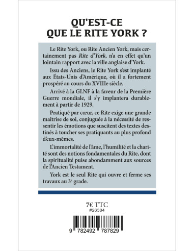 Qu'est-ce que le Rite York ? Collection Enjeux InitiatiqueS N° 60 (vendu par Eosphoros)