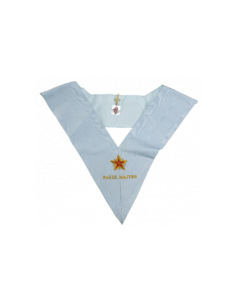 Collier / Sautoir de Précedent Vénérable RF (Rite Français) brodé au nom de la Loge 2