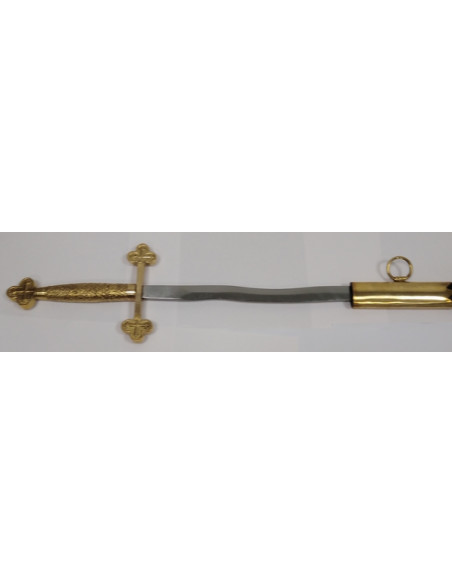 Épée Dorée Flamboyante avec fourreau