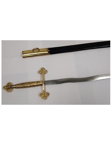 Épée Dorée Flamboyante avec fourreau