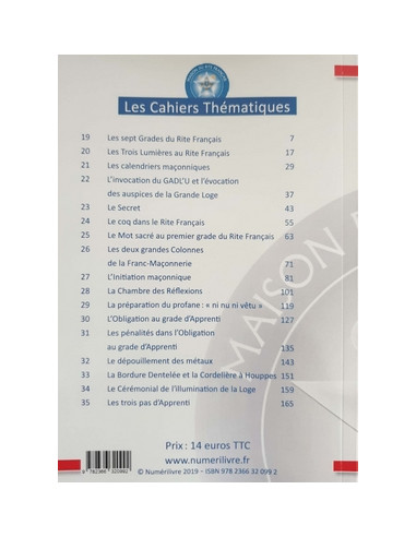 Cahier thématique Apprenti N°2 RF (Rite Français)