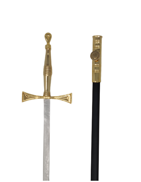 Epée fine à pommeau doré avec fourreau