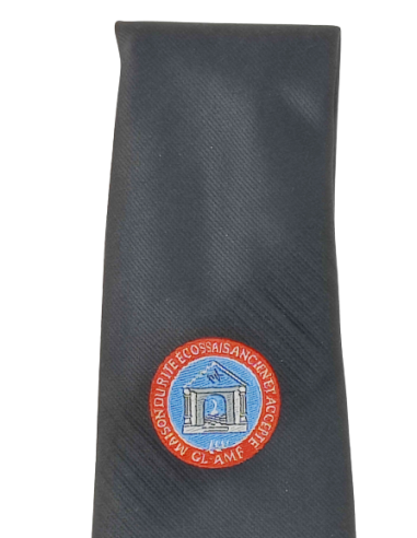 Cravate Soie noire avec Logo De Rite