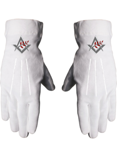 Gants Blancs Broderie Alliance (Coton ou Cuir)