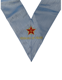 Collier / Sautoir Vénérable en Chaire RF (Rite Français) brodé au nom de la Loge