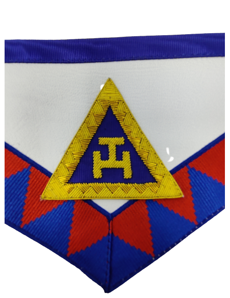 Tablier de Grand Officier de l'Arche Royale (Cuir) triangle fond bleu