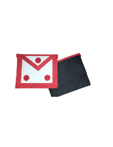 Tablier Maitre REAA Dos Noir Simili Cuir (Rite Ecossais Ancien et Accepté)