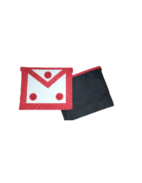 Tablier Maitre REAA Dos Noir Simili Cuir (Rite Ecossais Ancien et Accepté)