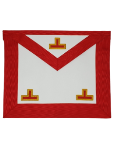 Tablier Vénérable Maître cuir REAA Dos Deuil (Rite Ecossais Ancien et Accepté)