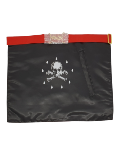 Tablier Vénérable Maître cuir REAA Dos Deuil (Rite Ecossais Ancien et Accepté) 2